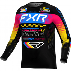FXR Yth Podium MX Jersey - Black/Blue/Razz