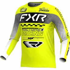 FXR Yth Podium MX Jersey - HiVis/Black/Grey