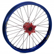 Haan Wheels, Komplett Hjul, 1,60, 19", FRAM, RÖD BLÅ, KTM 12-26 85 SX, Husqvarna 20-26 TC 85, 19 TC 85 (17/14), 14-19 TC 85 (19/