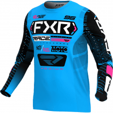 FXR Yth Podium MX Jersey - Cyan/Black/Pink