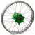 Haan Wheels, Komplett Hjul, 1,60, 21", FRAM, SILVER GRÖN, Kawasaki 06-18 KX450F, 06-08 KX250, 19-20 KX250, 06-18 KX250F, 06-08 K