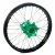 Haan Wheels, Komplett Hjul SM, 5,00, 17", BAK, SVART GRÖN, Kawasaki 06-18 KX450F, 03-08 KX250, 19-26 KX250, 04-18 KX250F, 24-26 