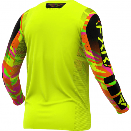 FXR Yth Podium Mx Jersey - HiVis/Sherbet Camo
