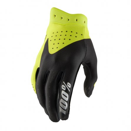 100%, ITRACK YOUTH Handskar Black/Flo Yellow, BARN, M, NEON SVART GUL