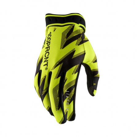 100%, RIDEFIT Handskar Flo Yellow/Black, VUXEN, L, NEON SVART GUL