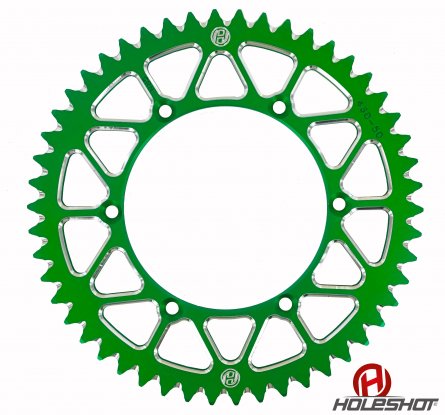 Holeshot, Bakdrev Alu, 420, 50, GRÖN, Kawasaki 01-26 KX85, 79-00 KX80