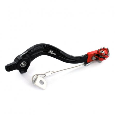 Holeshot, Bromspedal Flex Tip, SVART RÖD, KTM 17-23 450 EXC-F, 16-22 450 SX-F, 18-22 250 EXC TPI/300 EXC TPI, 23 250 EXC/150 EXC