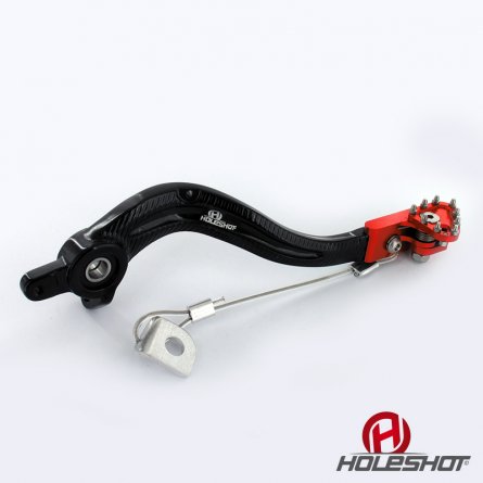 Holeshot, Bromspedal Flex Tip, SVART RÖD, KTM 17-23 450 EXC-F, 16-22 450 SX-F, 18-22 250 EXC TPI/300 EXC TPI, 23 250 EXC/150 EXC