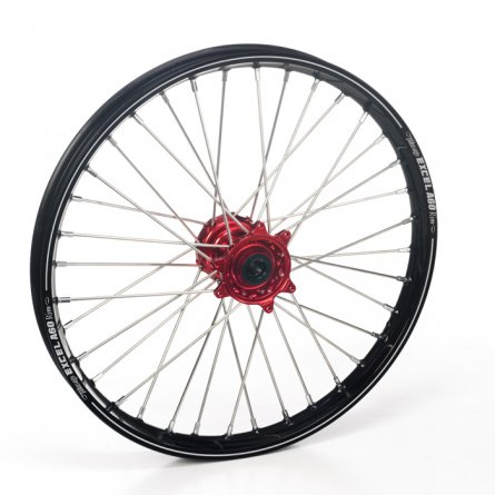 Haan Wheels, Komplett Hjul A60, 1,60, 21", FRAM, SVART RÖD, Yamaha 14-26 YZ450F, 14-26 YZ250F, FANTIC 24 XEF 450, 24-26 XXF 450,