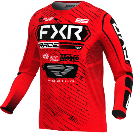 FXR Yth Podium MX Jersey - Red/Black