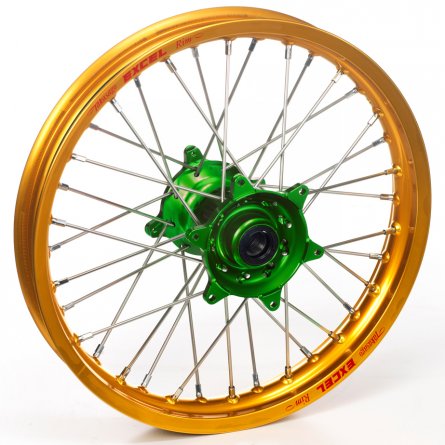 Haan Wheels, Komplett Hjul, 1,85, 16", BAK, GULD GRÖN, Kawasaki 01-26 KX85, 97-00 KX80