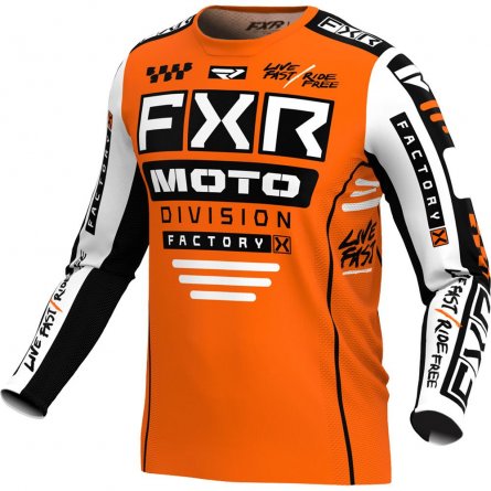 FXR Yth Podium Mx Jersey - Orange/White