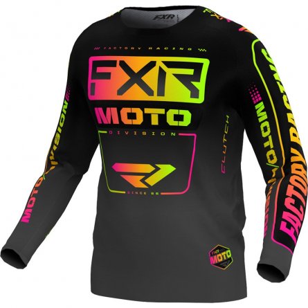 FXR Clutch Mx Jersey - Black/Sherbert 