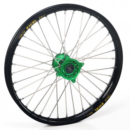 Haan Wheels, Komplett Hjul SM, 3,50, 17", FRAM, SVART GRÖN, Kawasaki 06-18 KX450F, 06-08 KX250, 19-20 KX250, 06-18 KX250F, 06-08