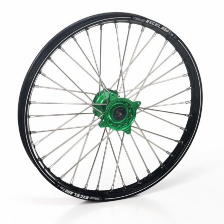 Haan Wheels, Komplett Hjul A60, 1,60, 21", FRAM, SVART GRÖN, Kawasaki 06-18 KX450F, 06-08 KX250, 19-20 KX250, 06-18 KX250F, 06-0
