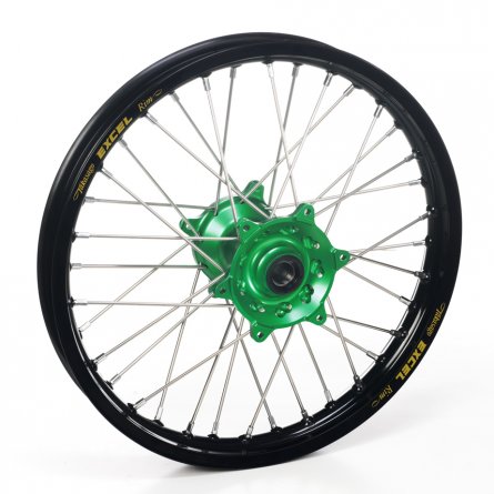 Haan Wheels, Komplett Hjul, 2,15, 18", BAK, SVART GRÖN, Kawasaki 19-26 KX450, 06-18 KX450F, 24-26 KX450X, 03-08 KX250, 19-26 KX2