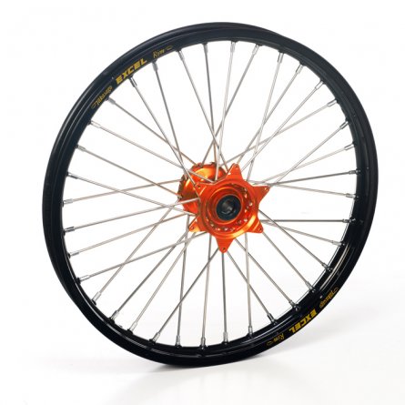 Haan Wheels, Komplett Hjul, 1,60, 21", FRAM, SVART ORANGE, KTM 16-27 450 EXC-F, 15-27 450 SX-F, 18-22 250 EXC TPI/300 EXC TPI, 2