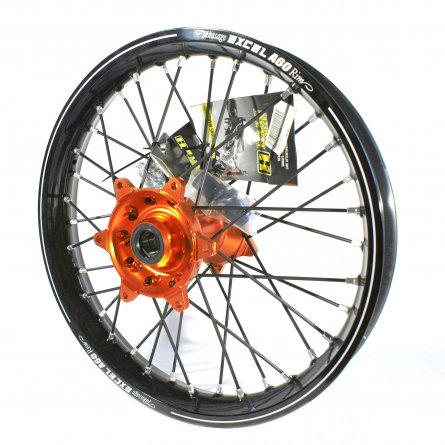 Haan Wheels, Komplett Hjul A60, 2,15, 18", BAK, SVART ORANGE, KTM 03-21 450 EXC-F, 03-12 450 SX-F, 18-21 250 EXC TPI/300 EXC TPI