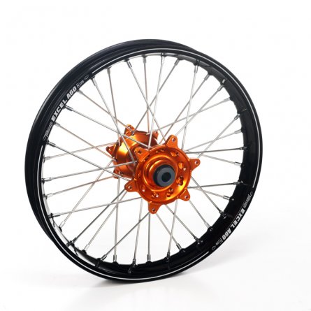 Haan Wheels, Komplett Hjul A60, 2,15, 19", BAK, SVART ORANGE, KTM 03-23 450 EXC-F, 03-12 450 SX-F, 18-22 250 EXC TPI/300 EXC TPI