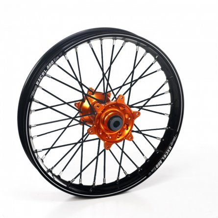 Haan Wheels, Komplett Hjul A60, 2,15, 19", BAK, SVART ORANGE, KTM 16-23 450 EXC-F, 13-22 450 SX-F, 18-22 250 EXC TPI/300 EXC TPI
