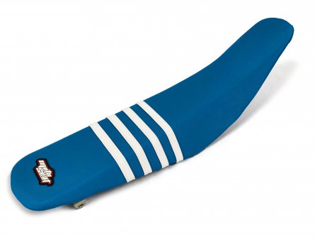 Moto Seat, Sadelöverdrag Stripes, VIT BLÅ, Suzuki 10-25 RM-Z250