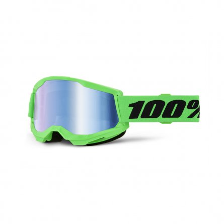 100%, STRATA 2 Glasögon Neon Green - Blue Mirror Lens, VUXEN
