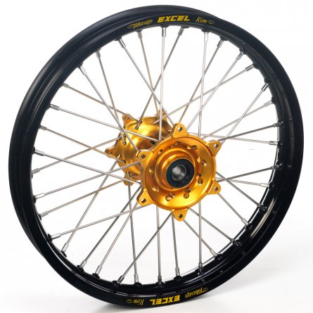 Haan Wheels, Komplett Hjul SM, 5,50, 17", BAK, SVART GULD, Yamaha 03-20 WR450F, 03-08 YZ450F, 99-07 WR250, 17-19 WR250, 01-24 WR