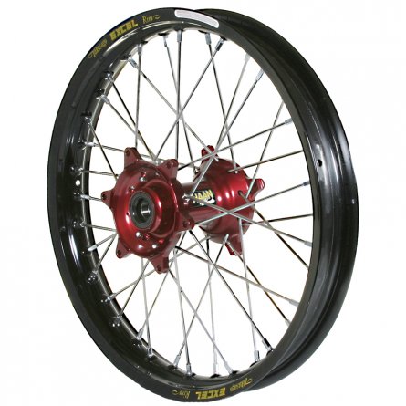 Haan Wheels, Komplett Hjul SM, 5,00, 17", BAK, SVART RÖD, Husqvarna 05-10 SM-R 450/SM-R 510, 04-10 TC 450/TE 450/TE 510, 04-13 T