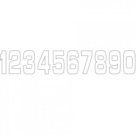 Holeshot, Siffror 10st, 11 X 5 cm, 2, VIT