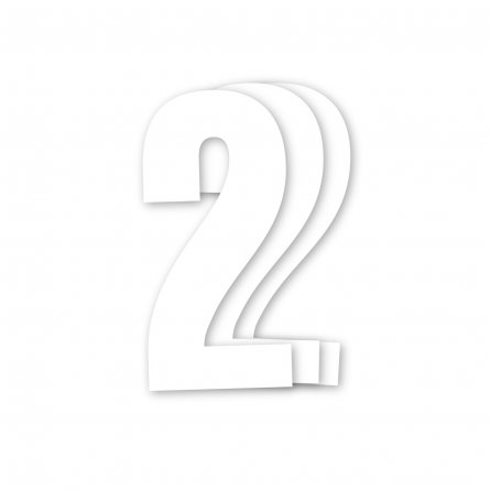 Holeshot, Siffror 10st, 11 X 5 cm, 2, VIT