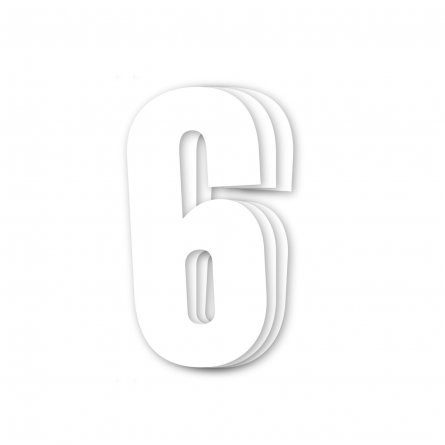 Holeshot, Siffror 10st, 11 X 5 cm, 6, VIT