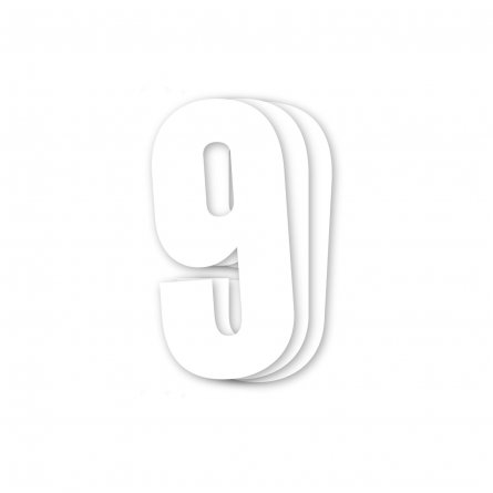 Holeshot, Siffror 10st, 11 X 5 cm, 9, VIT