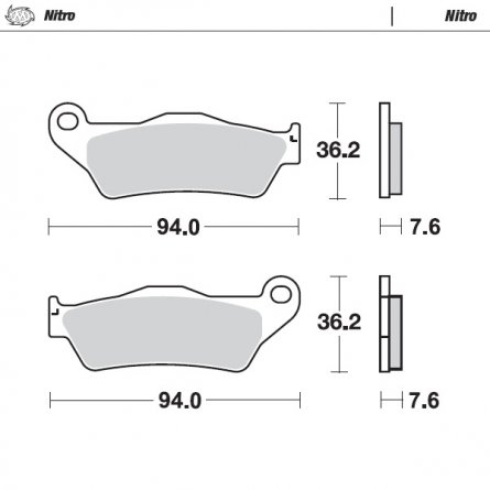 Moto-Master, Bromsbelägg Nitro, FRAM, KTM 03-27 450 EXC-F/450 SX-F, 05 450 SMR, 07-14 450 SMR, 92-17 250 EXC, 18-22 250 EXC TPI/