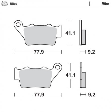 Moto-Master, Bromsbelägg Nitro, BAK, KTM 03 450 EXC-F, 94-03 250 EXC, 94-02 250 SX, 94-03 125 EXC/125 SX/300 EXC, 99 200 EXC, 98