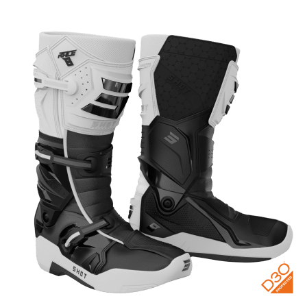 Shot, BOOTS RACE 8 WHITE BLACK CHROME, VUXEN, 44