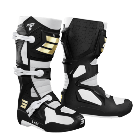 Shot, STÖVLAR RACE 6, VUXEN, 45, SVART VIT GULD