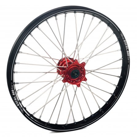Haan Wheels, Komplett Hjul A60, 1,60, 21", FRAM, SVART RÖD, Yamaha 03-13 YZ450F, 93-26 YZ250, 01-13 YZ250F, 93-26 YZ125, FANTIC 