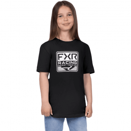 FXR Yth Emblem Premium T-Shirt - Black/Splatter