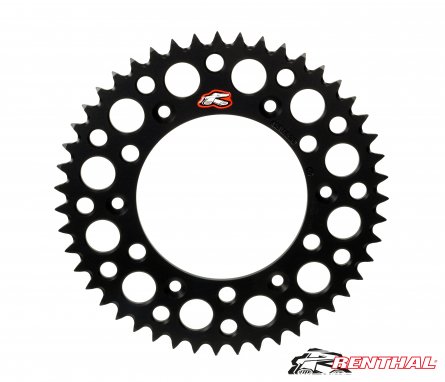 Renthal, Bakdrev, 520, 48, SVART, Yamaha 03-20 WR450F, 22-26 WR450F, 03-26 YZ450F, 16-19 WR250, 01-26 WR250F/YZ250F, 08-20 WR250