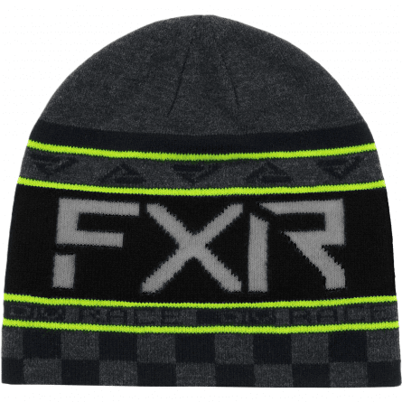 FXR Race Division Beanie Adult - Char Heather/Hi Vis 