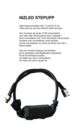 Stepupp 12 till 16volt/6amp för 2xE40F i hojkåpa