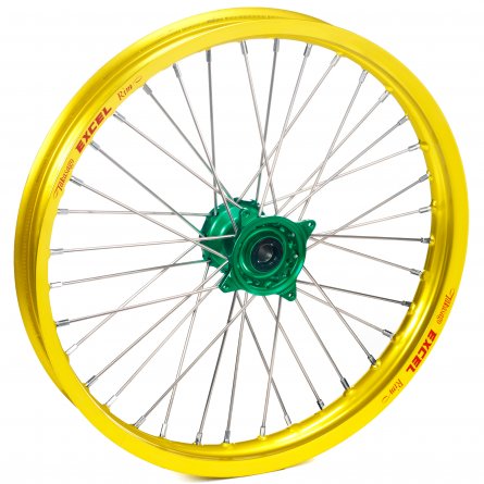 Haan Wheels, Komplett Hjul, 1,60, 14", FRAM, GUL GRÖN, KTM 02-24 65 SX, Husqvarna 17-24 TC 65, GasGas 24 MC 65, 26 MC 65, 21-23 