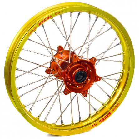 Haan Wheels, Komplett Hjul, 2,15, 19", BAK, GUL ORANGE, KTM 03-23 450 EXC-F, 03-12 450 SX-F, 18-22 250 EXC TPI/300 EXC TPI, 95-1