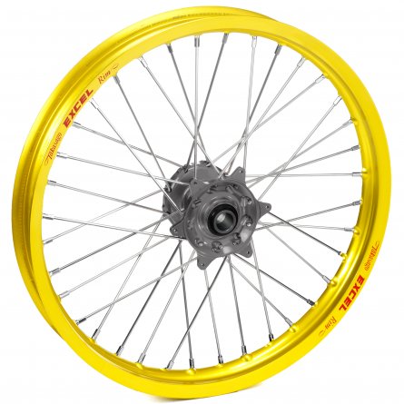 Haan Wheels, Komplett Hjul, 1,60, 21", FRAM, GUL GRÅ, Suzuki 05-25 RM-Z450, 07-25 RM-Z250
