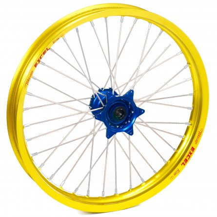 Haan Wheels, Komplett Hjul, 1,40, 19", FRAM, GUL BLÅ, Suzuki 02-25 RM85, 97-01 RM80