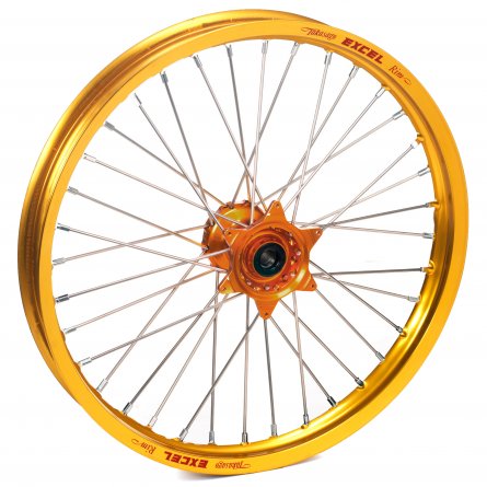 Haan Wheels, Komplett Hjul, 1,60, 21", FRAM, GULD ORANGE, KTM 03-15 450 EXC-F, 03-14 450 SX-F, 03-15 250 EXC/250 EXC-F, 03-14 25