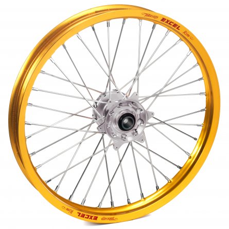 Haan Wheels, Komplett Hjul, 1,60, 21", FRAM, GULD SILVER, Suzuki 05-25 RM-Z450, 07-25 RM-Z250