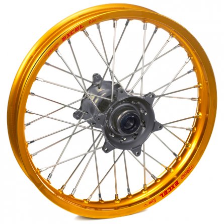 Haan Wheels, Komplett Hjul, 1,60, 14", BAK, GULD GRÅ, Kawasaki 01-26 KX85, 97-00 KX80