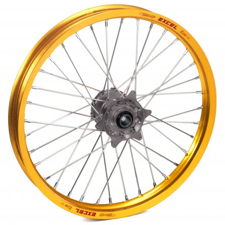 Haan Wheels, Komplett Hjul, 1,40, 17", FRAM, GRÅ GULD, KTM 25-27 65 SX, Husqvarna 25 TC 65, 26 TC 65, GasGas 25 MC 65