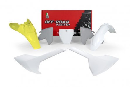 Rtech, Plastkit, O.E.M VIT GRÅ, Husqvarna 20-24 TC 85, 18-19 TC 85 (17/14)/TC 85 (19/16)
